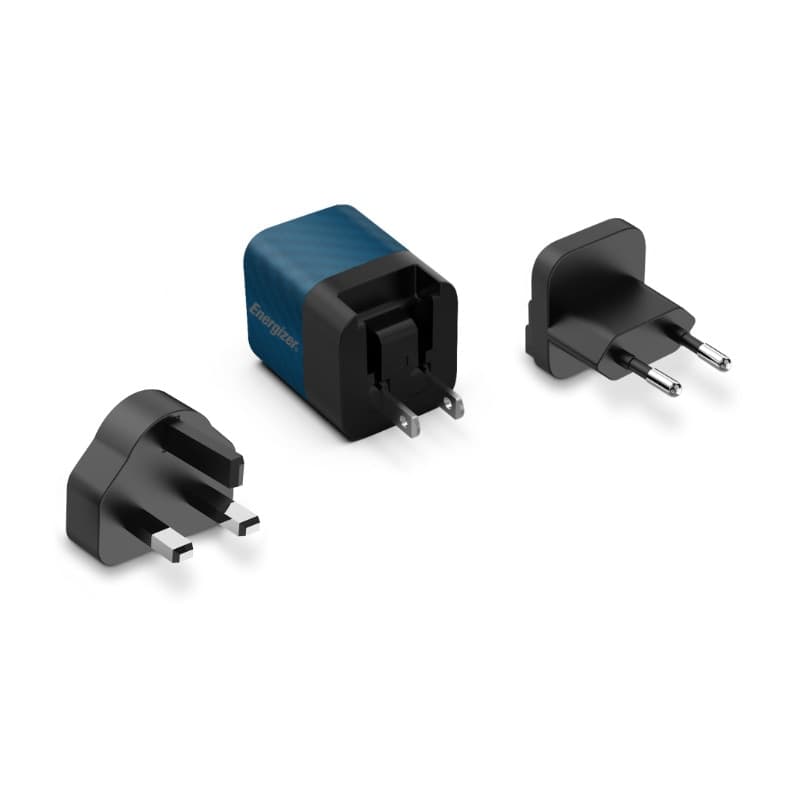Energizer Ultimate - Multiplug EU / UK / US GaN 20W PD mains charger (Blue) - 2