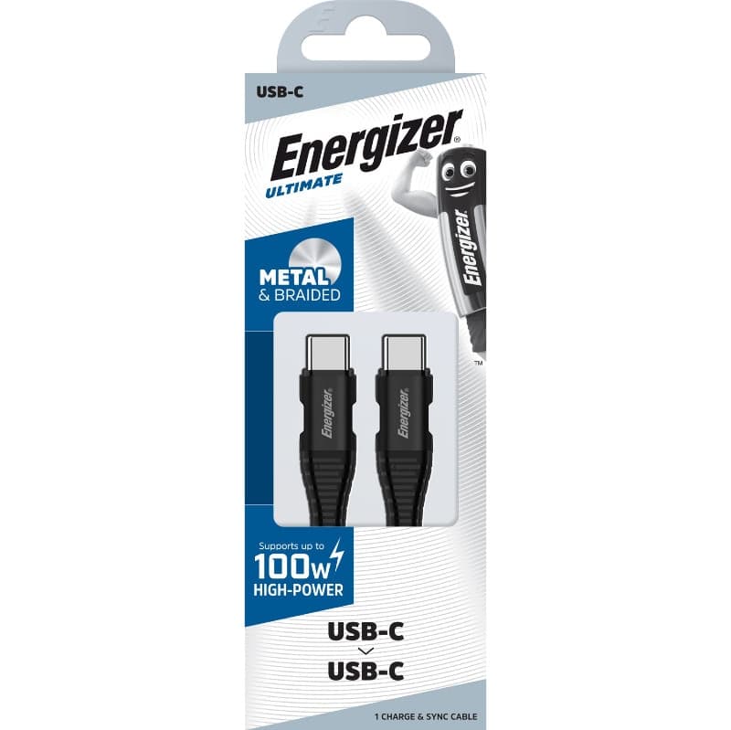 Energizer Ultimate - USB-C to USB-C 100W connecting cable 2m (Black) - 4