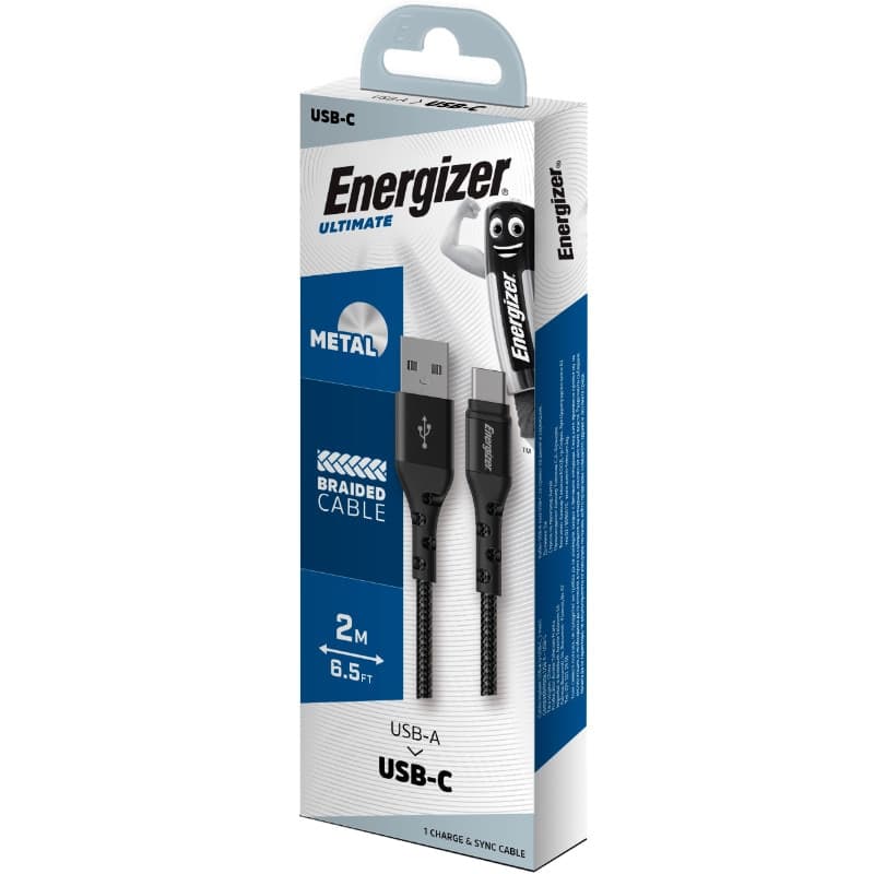 Energizer Ultimate - USB-A to USB-C connecting cable 2m (Black) - 5