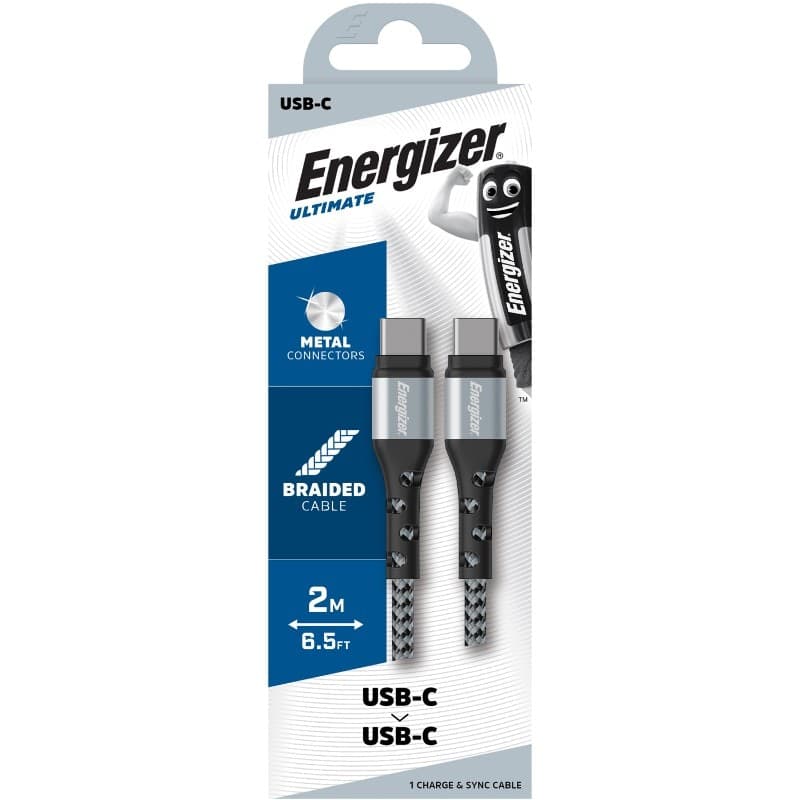 Energizer Ultimate - USB-C to USB-C connection cable 2m (Silver) - 4