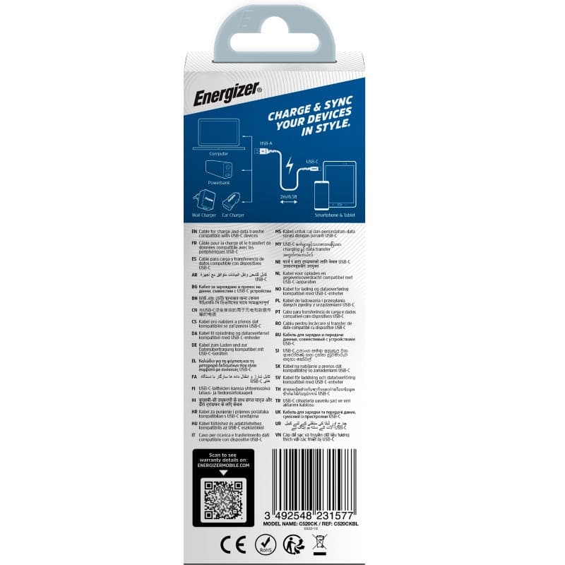 Energizer Ultimate - USB-A to USB-C connecting cable 2m (Blue) - 4