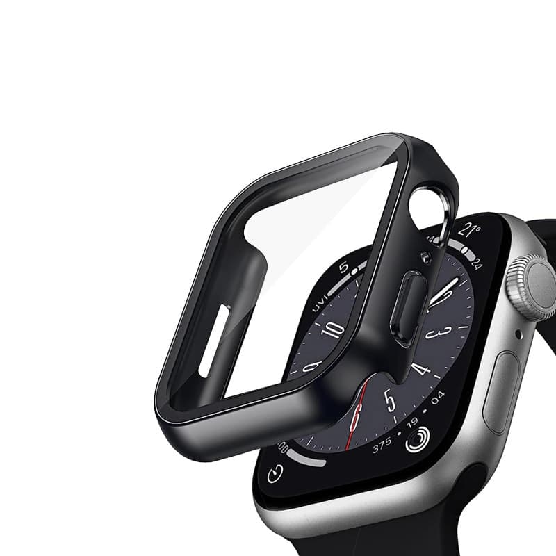 Crong Hybrid Watch Case - Custodia con vetro per Apple Watch 45 mm (nero) - 4