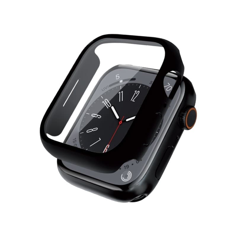 Crong Hybrid Watch Case - Custodia con vetro per Apple Watch 45 mm (nero) - 6