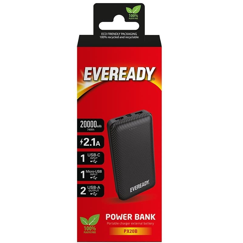 Eveready PX20B - Powerbank 20000 mAh 2x USB-A (Black) - 10