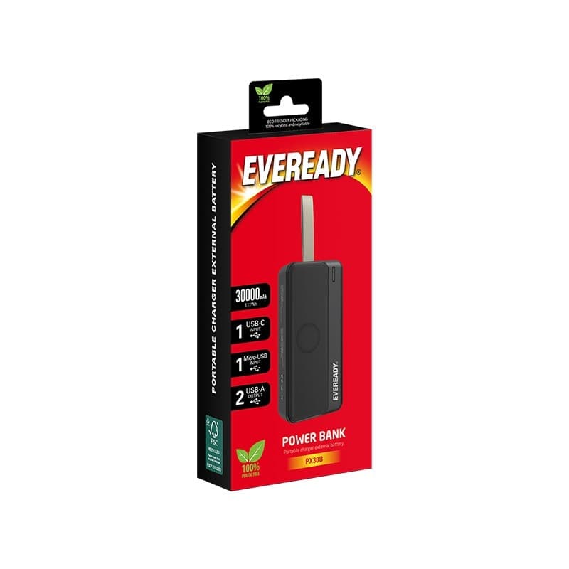 Eveready PX30B - Powerbank 30000 mAh 2x USB-A (Black) - 6