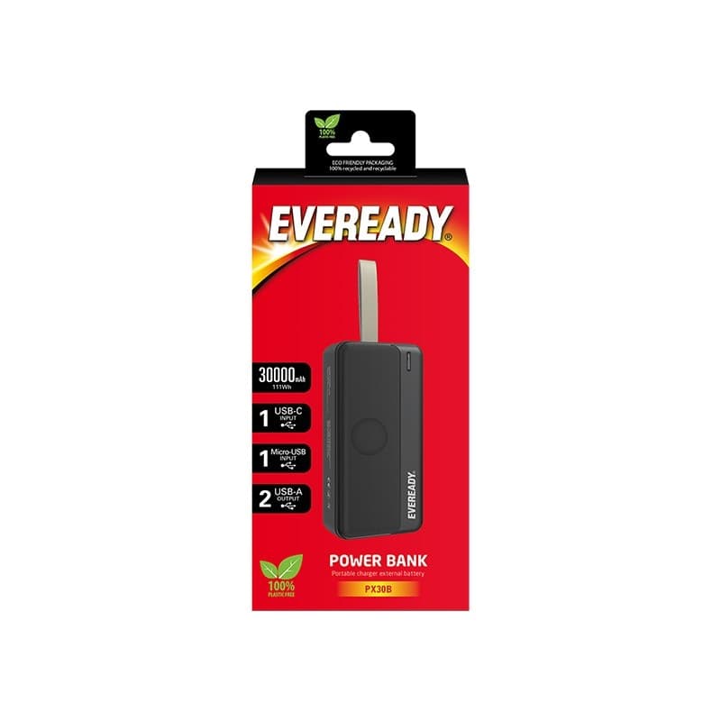 Eveready PX30B - Powerbank 30000 mAh 2x USB-A (Black) - 8