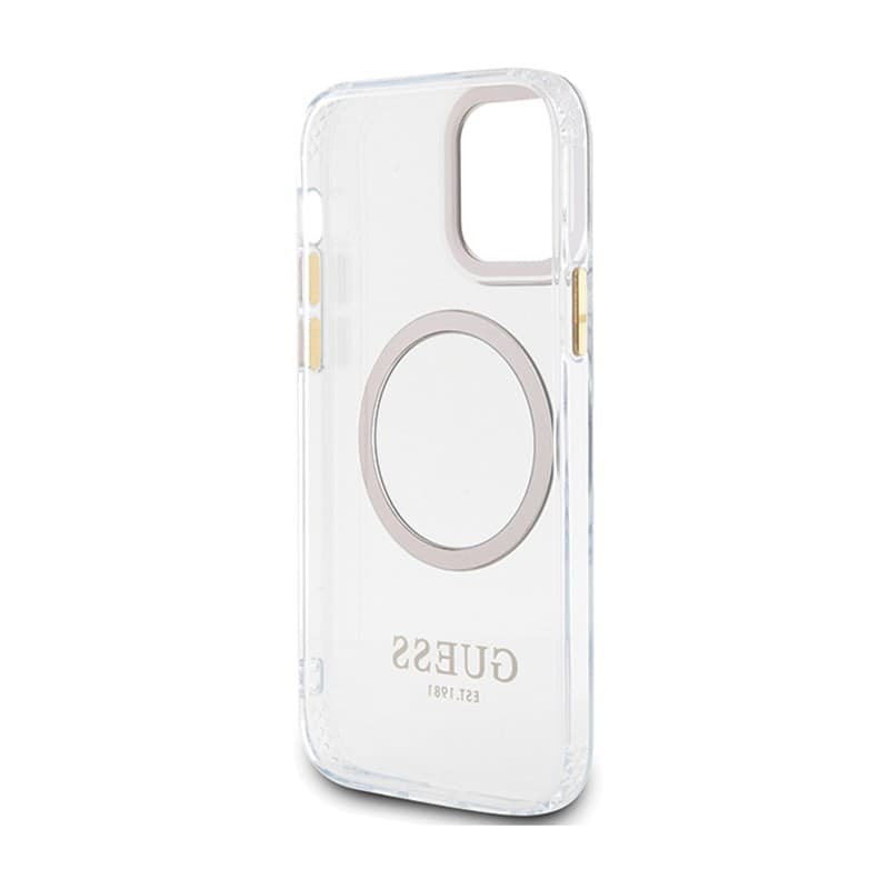 Guess Metal Outline MagSafe - Case for iPhone 12 / iPhone 12 Pro (Transparent / Gold) - 15