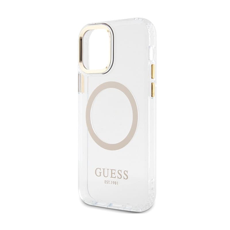 Guess Metal Outline MagSafe - Case for iPhone 12 / iPhone 12 Pro (Transparent / Gold) - 6