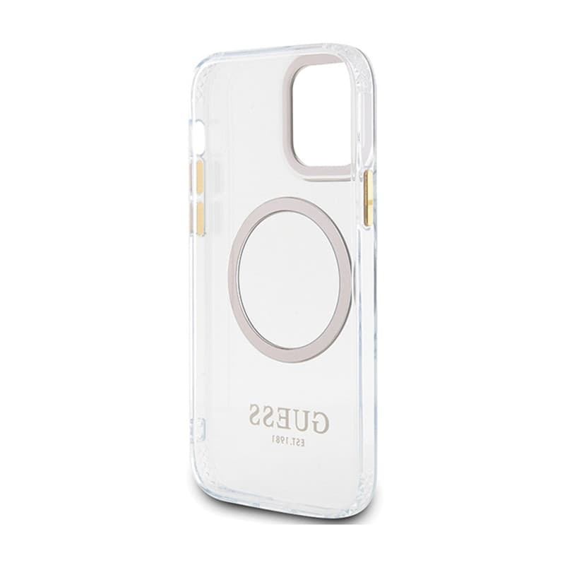 Guess Metal Outline MagSafe - Case for iPhone 12 / iPhone 12 Pro (Transparent / Gold) - 7