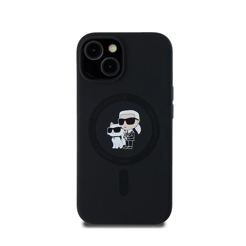 Karl Lagerfeld Silicone Karl & Choupette MagSafe - Case for iPhone 15 Plus / 14 Plus (Black) - 11