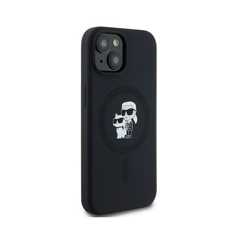 Karl Lagerfeld Silicone Karl & Choupette MagSafe - Case for iPhone 15 Plus / 14 Plus (Black) - 12