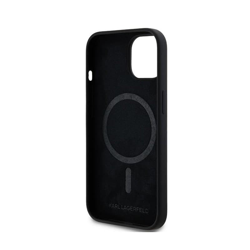 Karl Lagerfeld Silicone Karl & Choupette MagSafe - Case for iPhone 15 Plus / 14 Plus (Black) - 15