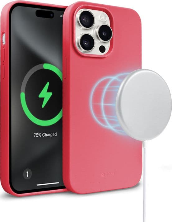 Crong Color Cover Magnetic - Custodia MagSafe per iPhone 15 Pro (Rosa) - 5