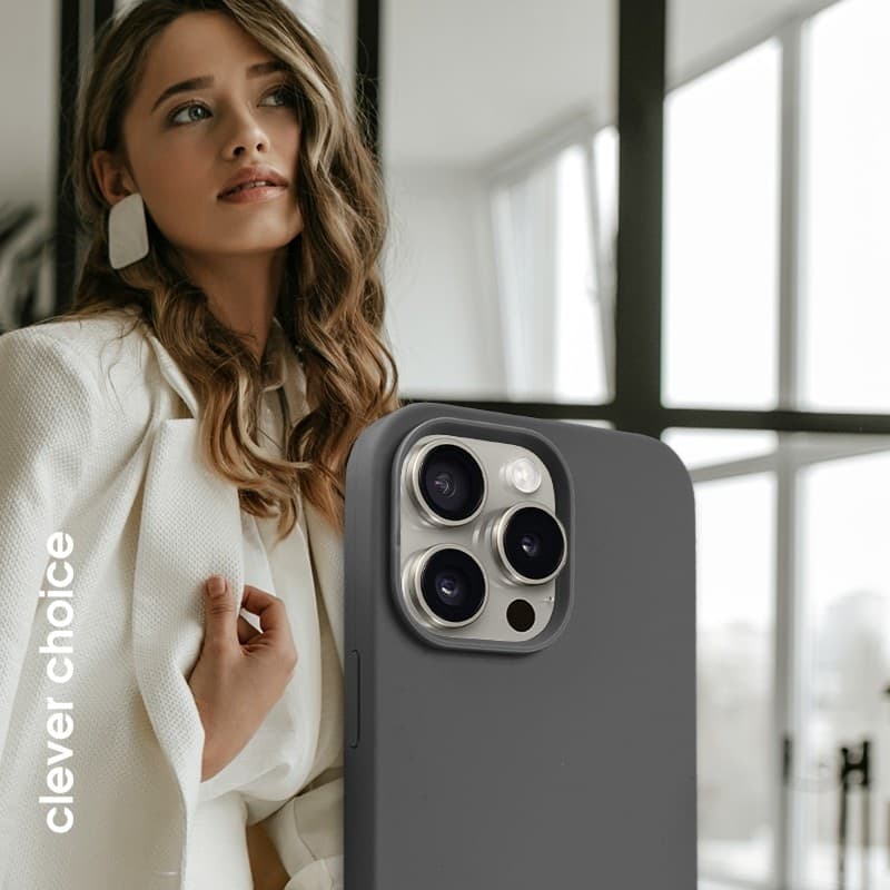 Crong Color Cover Magnetic - Custodia MagSafe per iPhone 15 Pro Max (Titanio) - 11