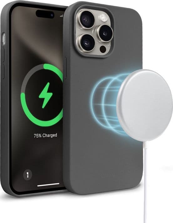 Crong Color Cover Magnetic - Custodia MagSafe per iPhone 15 Pro Max (Titanio) - 12