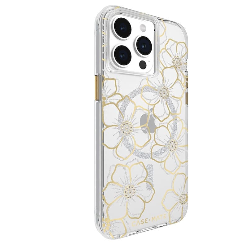 Case-Mate Floral Gems MagSafe - iPhone 15 Pro Max Case (Gold) - 2