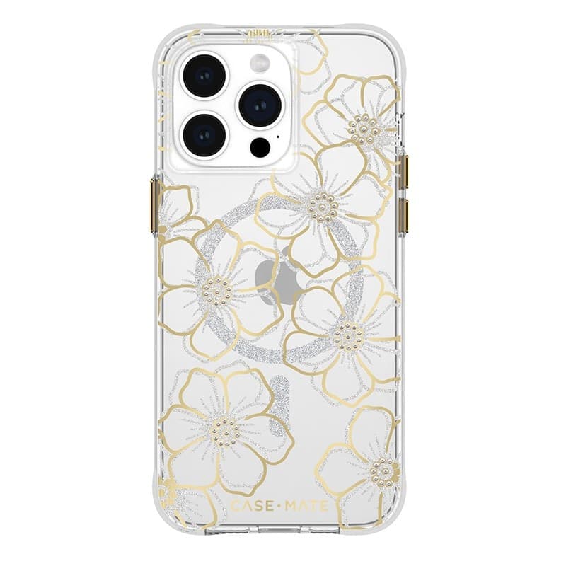 Case-Mate Floral Gems MagSafe - iPhone 15 Pro Max Case (Gold) - 11