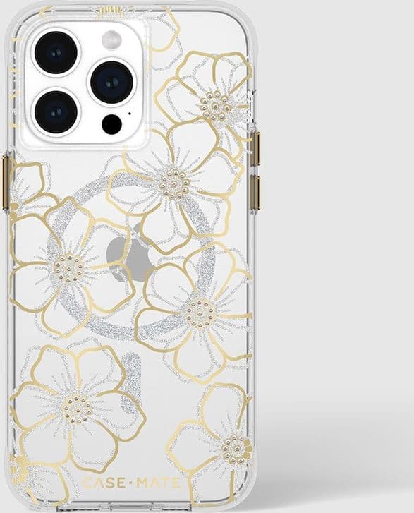 Case-Mate Floral Gems MagSafe - iPhone 15 Pro Max Case (Gold) - 16