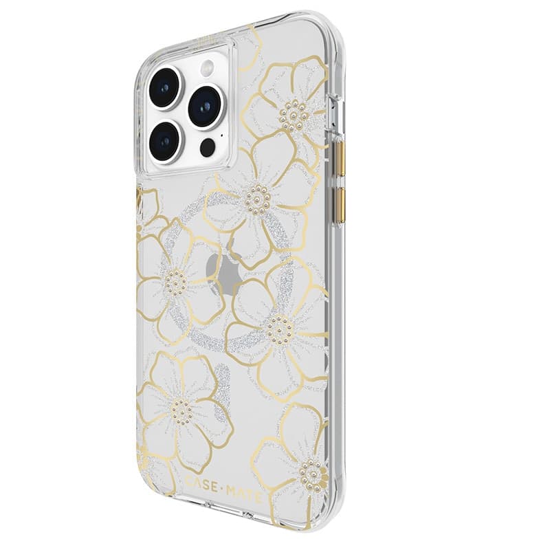 Case-Mate Floral Gems MagSafe - iPhone 15 Pro Max Case (Gold) - 3