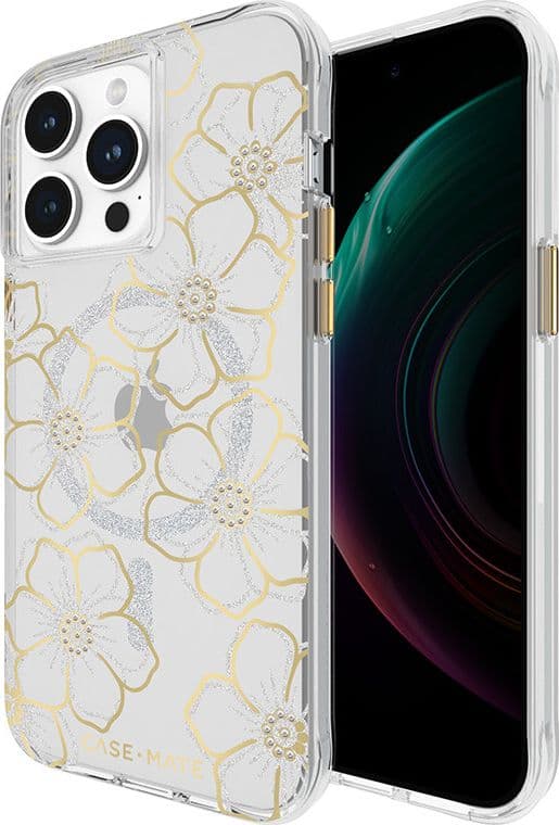 Case-Mate Floral Gems MagSafe - iPhone 15 Pro Max Case (Gold) - 5