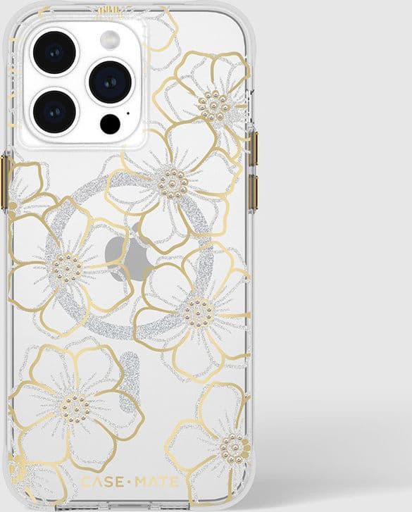 Case-Mate Floral Gems MagSafe - iPhone 15 Pro Max Case (Gold) - 6