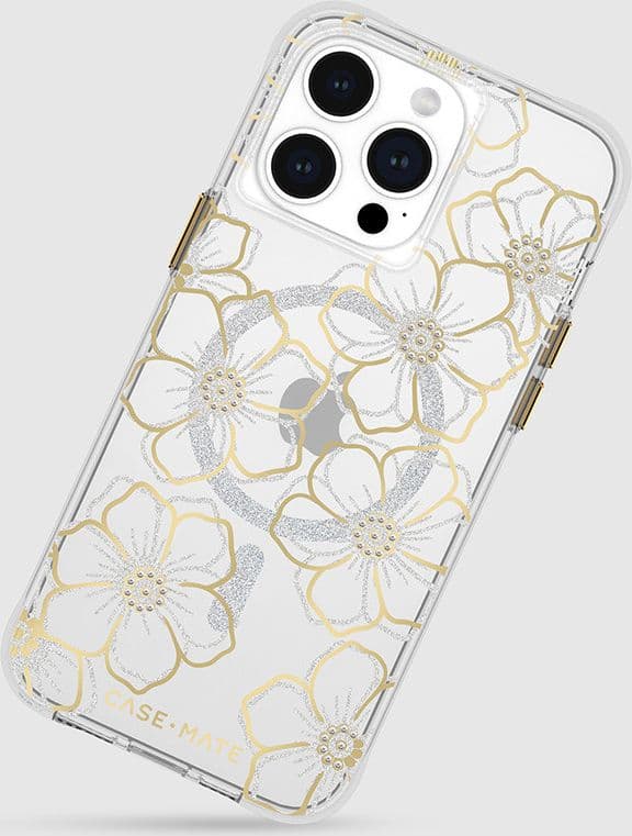 Case-Mate Floral Gems MagSafe - iPhone 15 Pro Max Case (Gold) - 8
