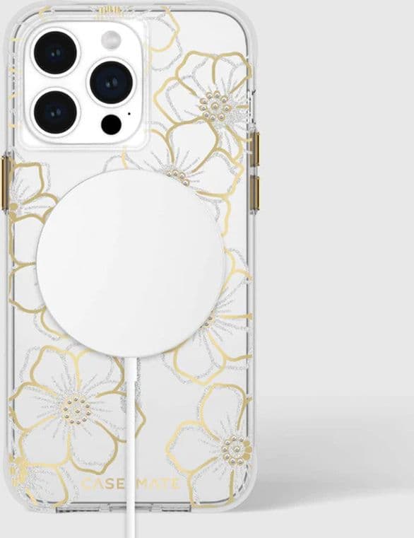 Case-Mate Floral Gems MagSafe - iPhone 15 Pro Max Case (Gold) - 9