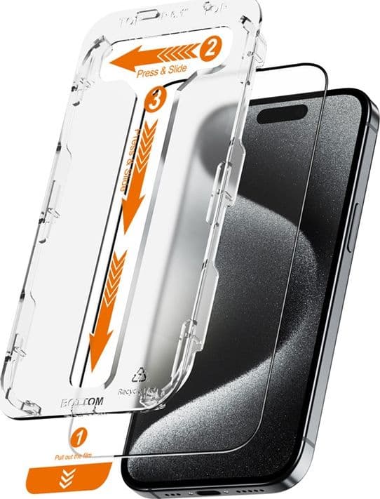 Crong EasyShield 2-Pack - Vetro temperato per iPhone 15 Pro Max (2 pezzi) - 13