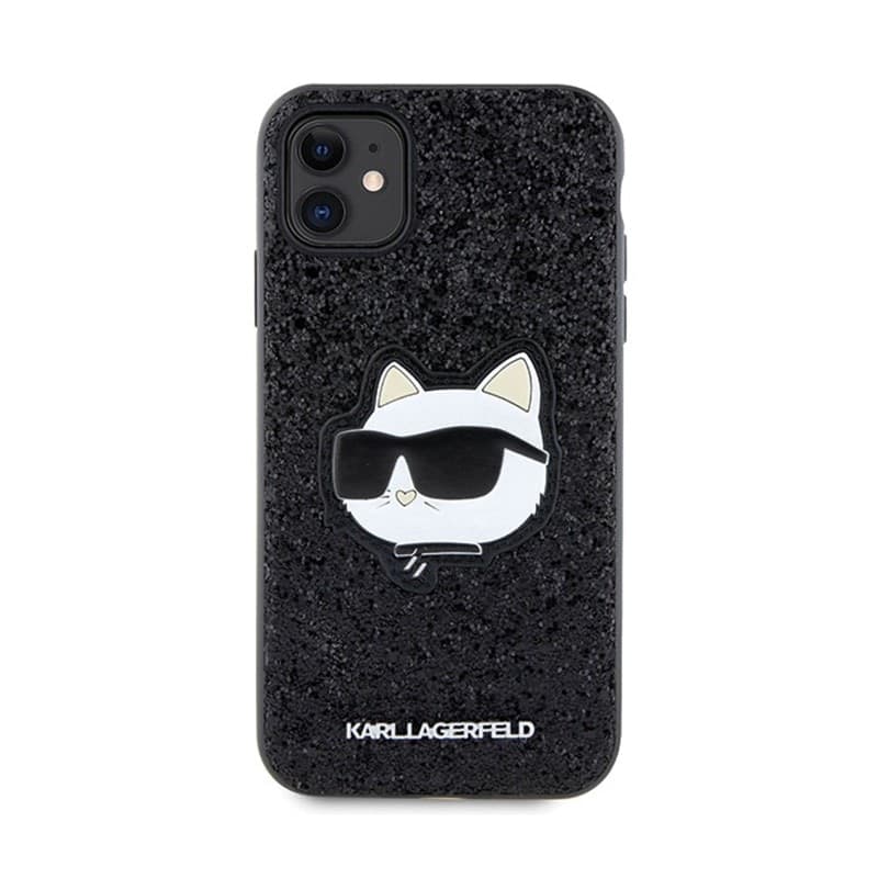 Karl Lagerfeld NFT Glitter Choupette Patch - Case for iPhone 11 (Black) - 11