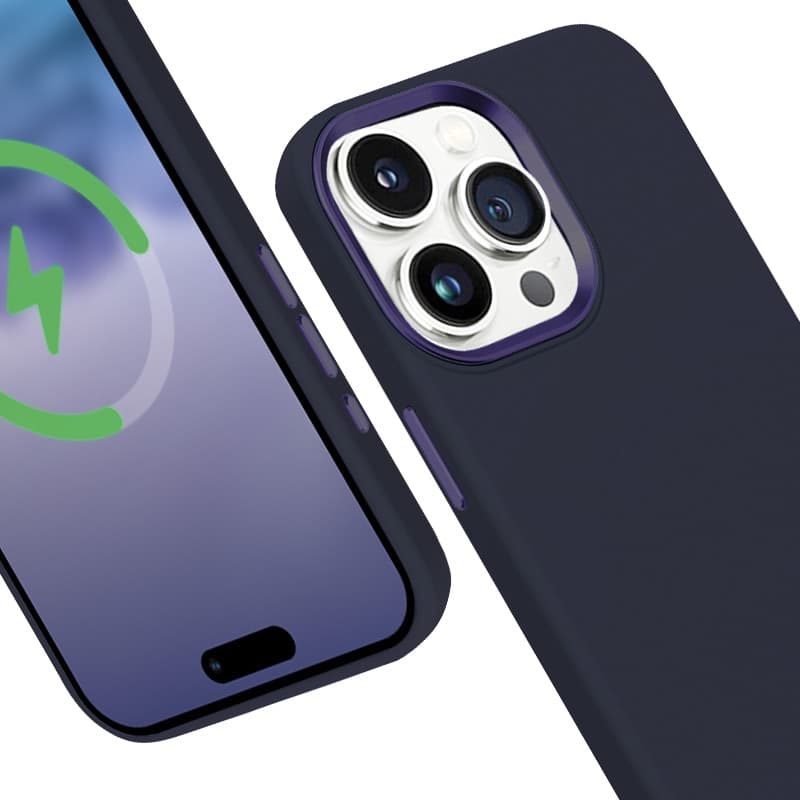 Crong Color Cover LUX Magnetic - Custodia MagSafe per iPhone 15 Pro (blu navy) - 3