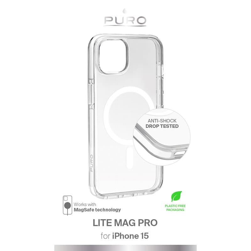PURO LITEMAG PRO - Case for iPhone 15 MagSafe (Transparent) - 5