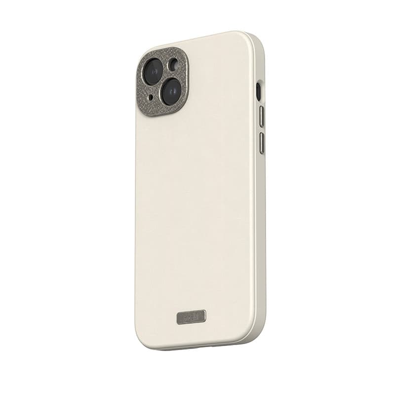 Moshi Napa MagSafe - Leather case for iPhone 15 Plus (Eggnog White) - 2