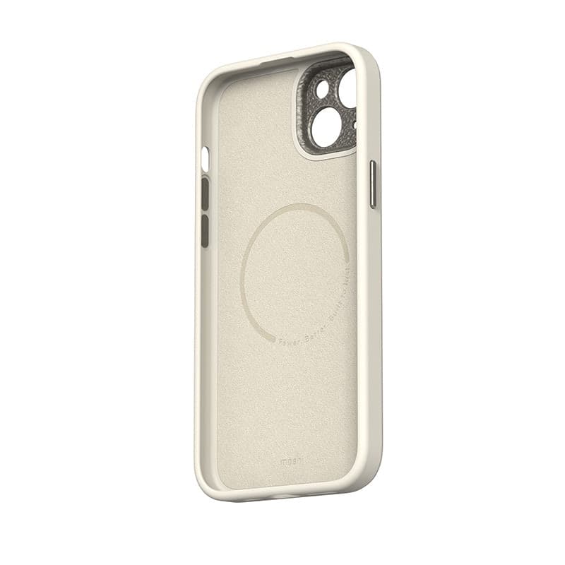 Moshi Napa MagSafe - Leather case for iPhone 15 Plus (Eggnog White) - 3