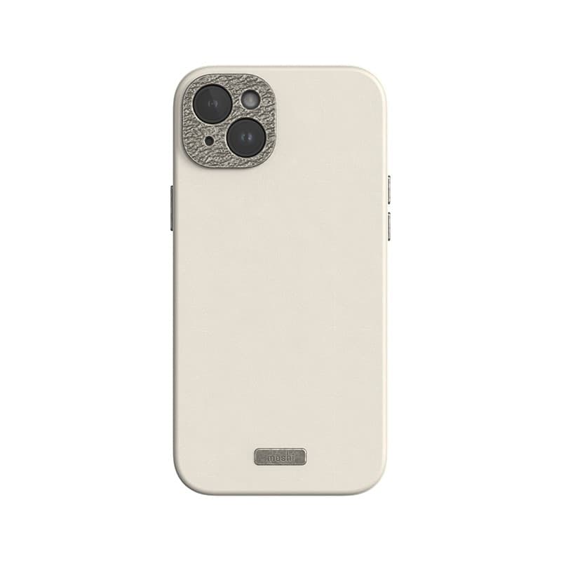 Moshi Napa MagSafe - Leather case for iPhone 15 Plus (Eggnog White) - 6