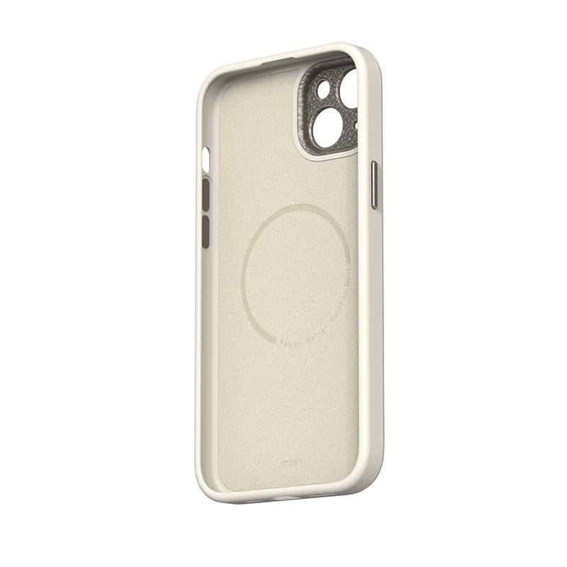 Moshi Napa MagSafe - Leather case for iPhone 15 Plus (Eggnog White) - 8