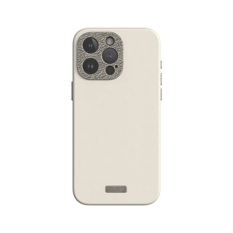 Moshi Napa MagSafe - Leather case for iPhone 15 Pro Max (Eggnog White) - 10