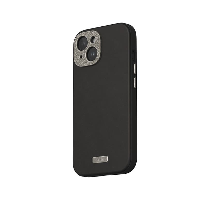 Moshi Napa MagSafe - Leather case for iPhone 15 (Midnight Black) - 2