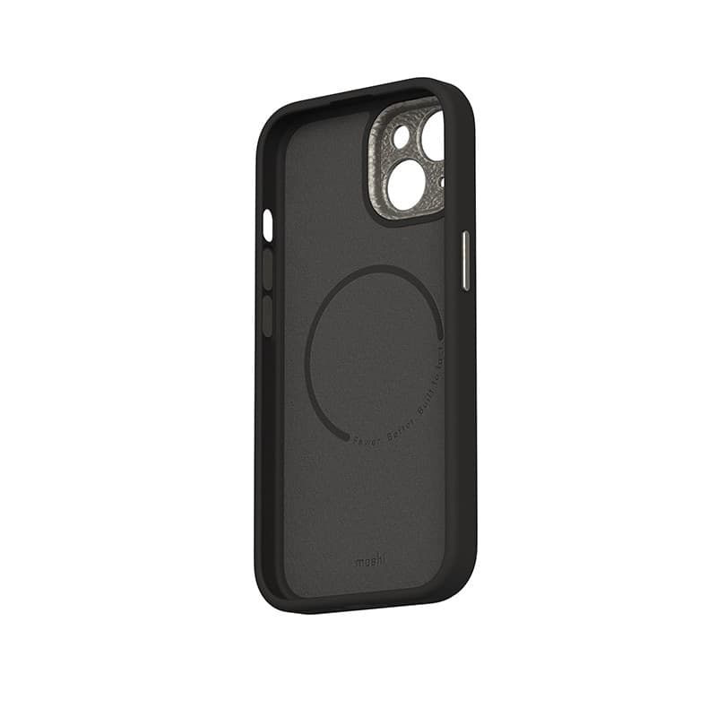 Moshi Napa MagSafe - Leather case for iPhone 15 (Midnight Black) - 3