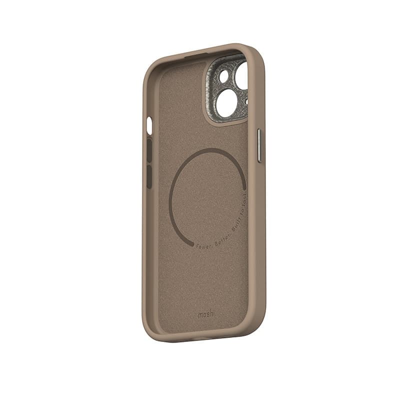 Moshi Napa MagSafe - Leather case for iPhone 15 (Woodsmoke Brown) - 3