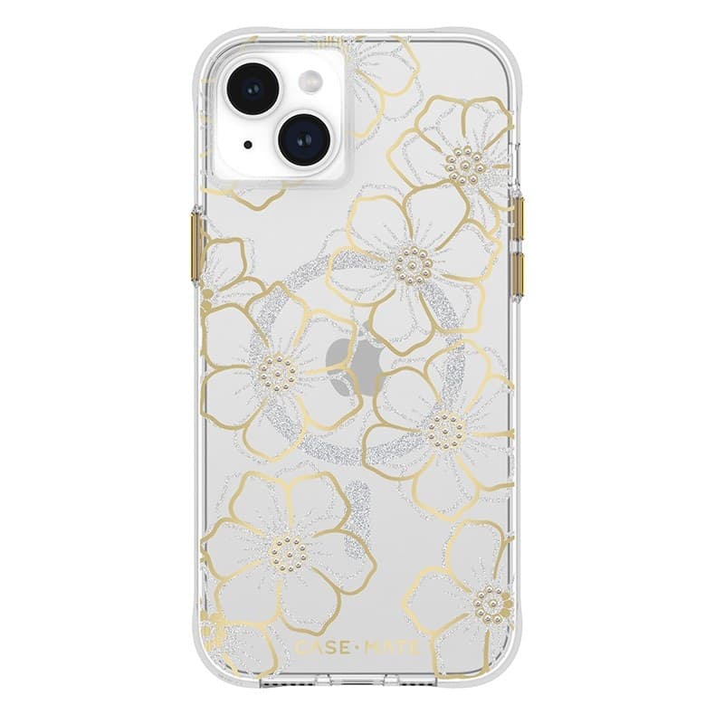 Case-Mate Floral Gems MagSafe - iPhone 15 Plus Case (Gold) - 11