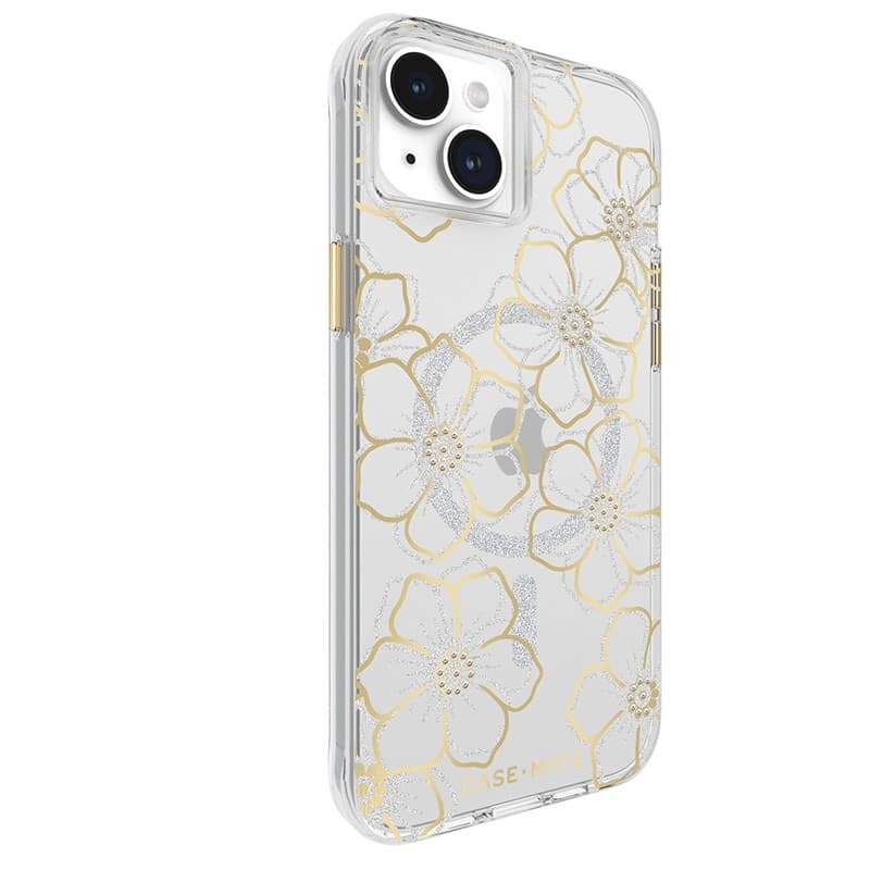Case-Mate Floral Gems MagSafe - iPhone 15 Plus Case (Gold) - 12