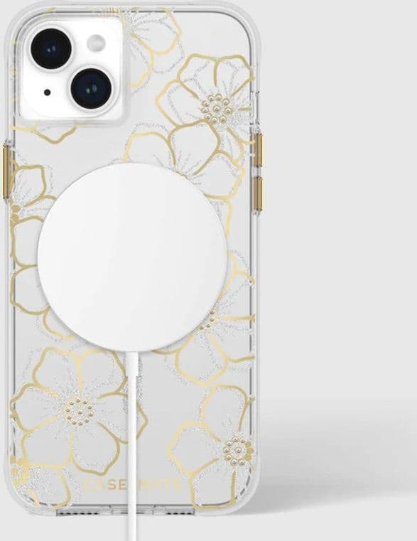 Case-Mate Floral Gems MagSafe - iPhone 15 Plus Case (Gold) - 19