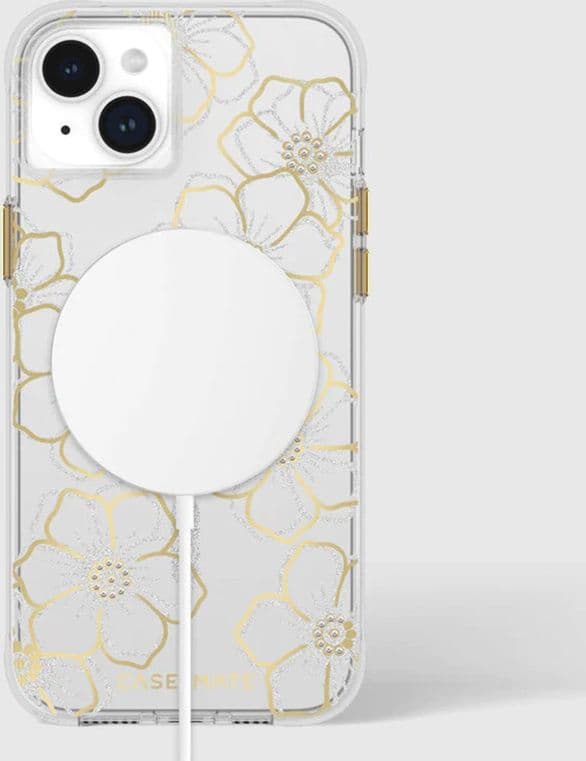 Case-Mate Floral Gems MagSafe - iPhone 15 Plus Case (Gold) - 9