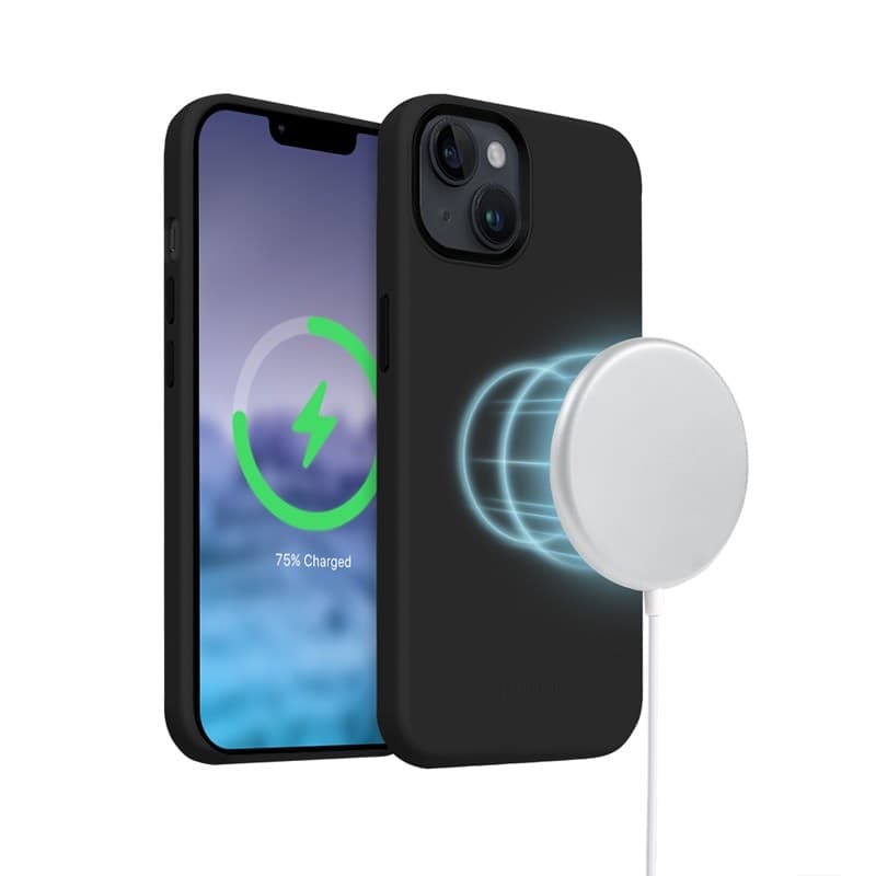 Crong Color Cover LUX Magnetic - Custodia MagSafe per iPhone 15 Plus (Nero) - 18