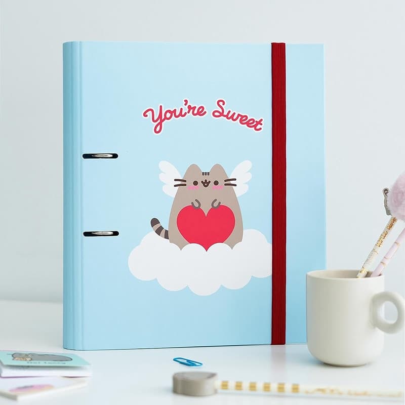 Pusheen - Raccoglitore A4 della collezione Purrfect Love (2 anelli, elastico) - 4