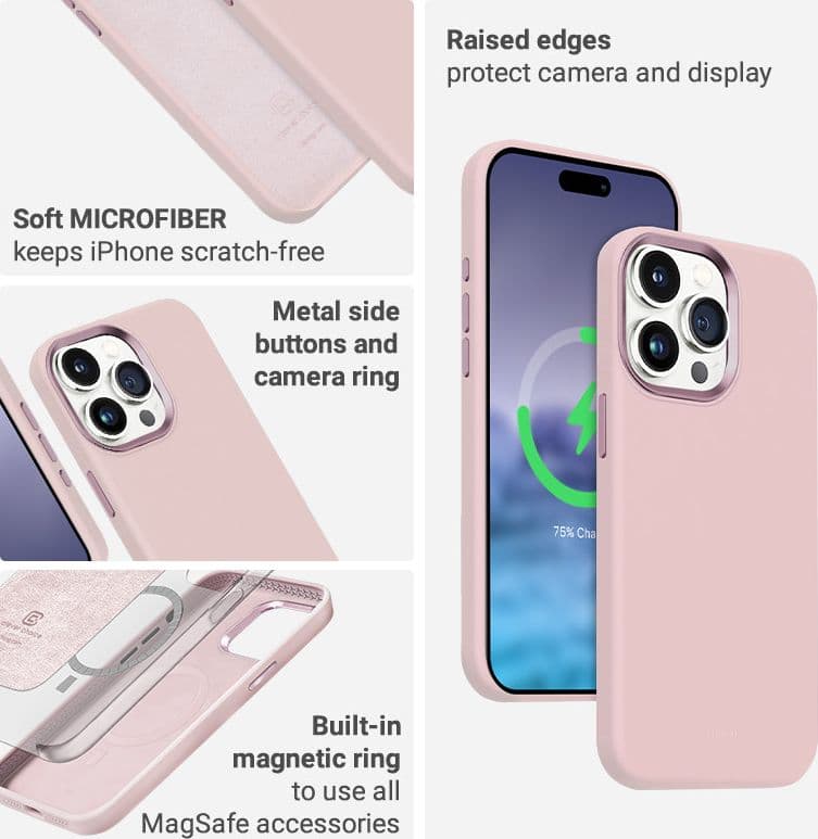 Crong Color Cover LUX Magnetic - Custodia MagSafe per iPhone 15 Plus (Rosa) - 8