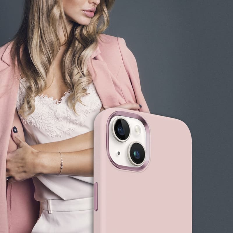 Crong Color Cover LUX Magnetic - Custodia MagSafe per iPhone 15 Plus (Rosa) - 10
