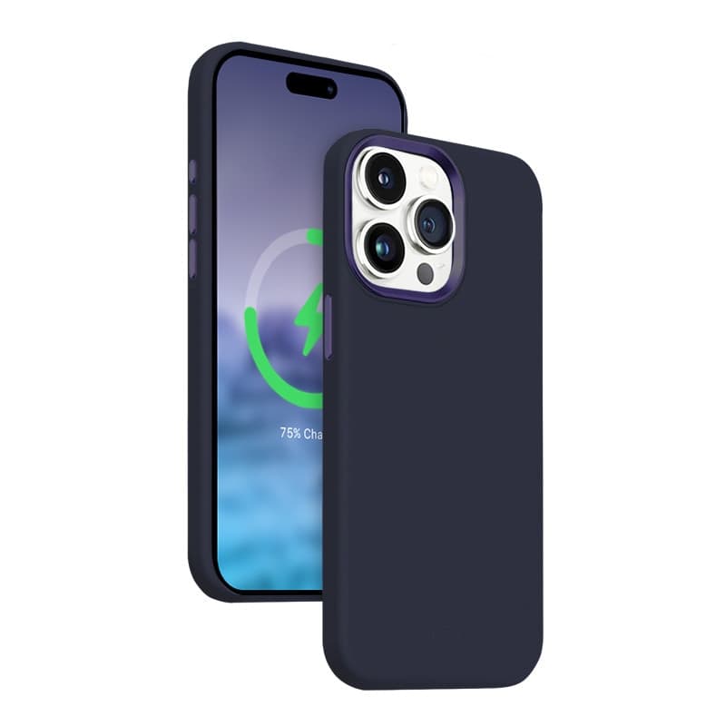 Crong Color Cover LUX Magnetic - Custodia MagSafe per iPhone 15 Pro Max (blu navy)