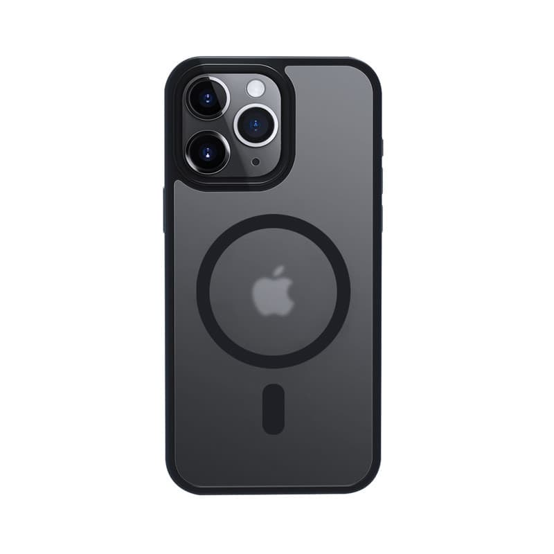 Crong Hybrid Frost MAG Cover - Custodia MagSafe per iPhone 15 Pro (Nero) - 5