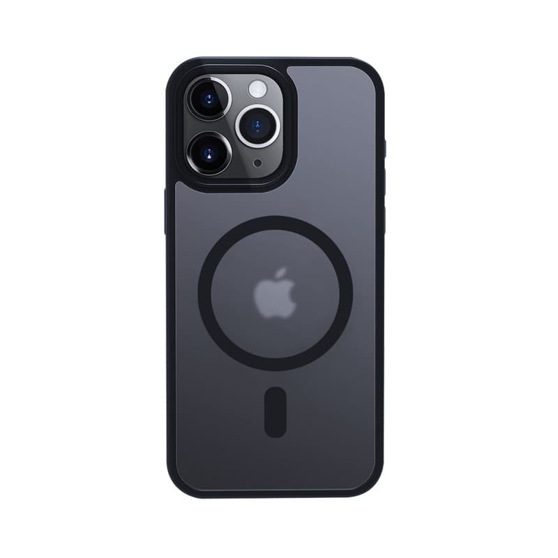 Crong Hybrid Frost MAG Cover - Custodia MagSafe per iPhone 15 Pro Max (blu navy) - 10